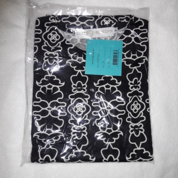 Black & White Zig Zag Long Sleeve Shift Dress XS - Picture 10 of 10